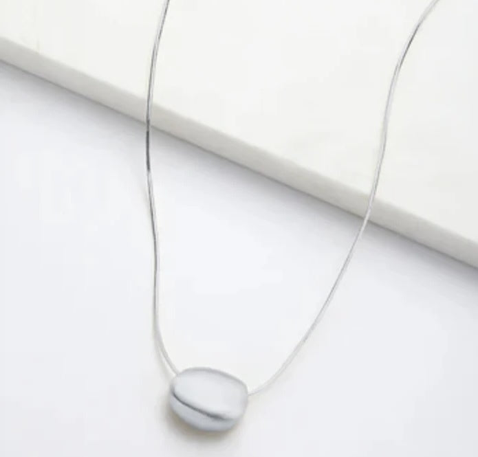 Steph Brushed Necklace in Silver by Zafino
