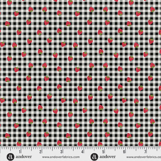 Strawberry Honey Gingham Black
