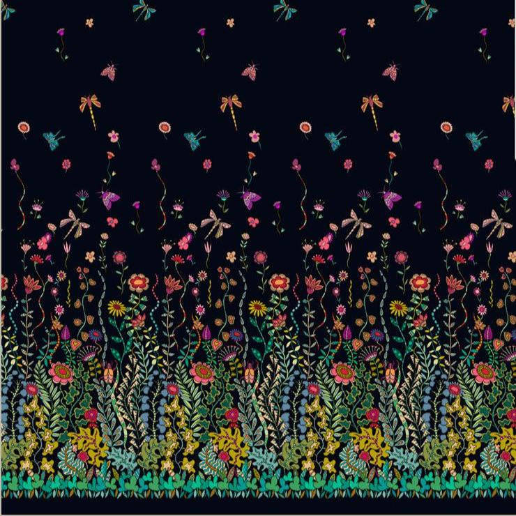 Twilight Moonlight Dance Double Border in Black