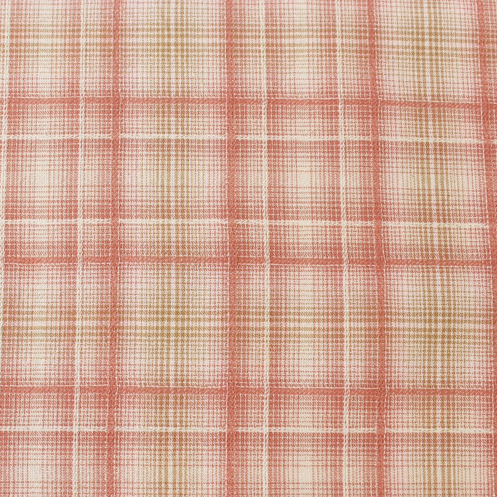 Japanese Yarn Dyed Rectangle Plaid in Pink/Red