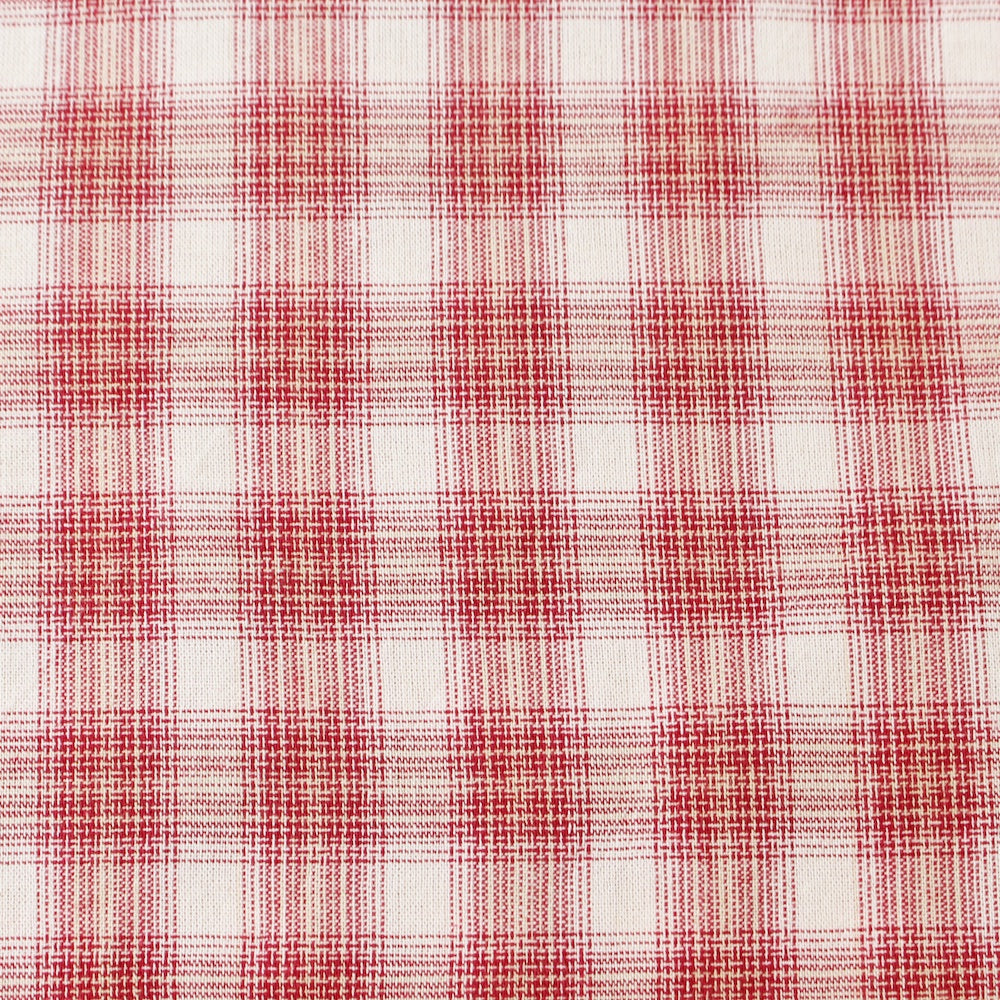 Japanese Yarn Dyed Square Plaid in Red