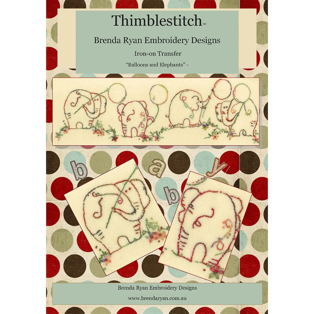 Thimblestitch Balloons and Elephants Embroidery
