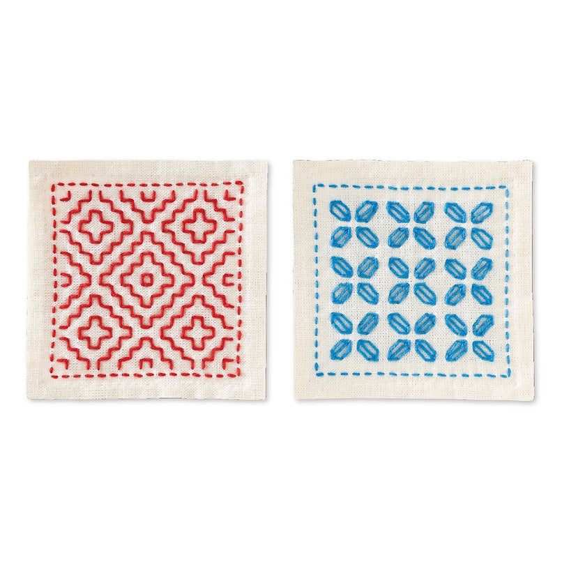 Sashiko Coaster Kit Persimmon Flowers/Hanabishi SK-481