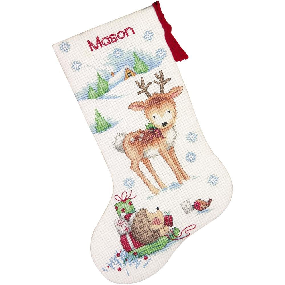 Dimensions Reindeer & Hedgehog Stocking