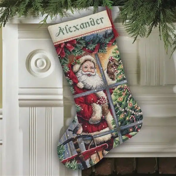 Dimensions Candy Cane Santa Stocking Cross Stitch Kit