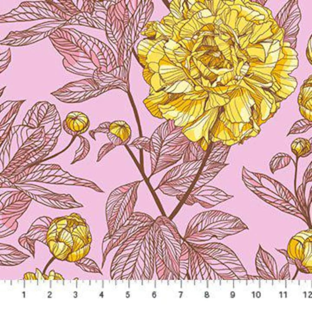 Indelible Peony in Sunshine Wideback