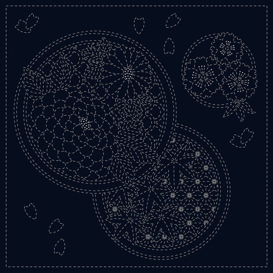 Pre-printed Sashiko Sampler Panel - Seasons