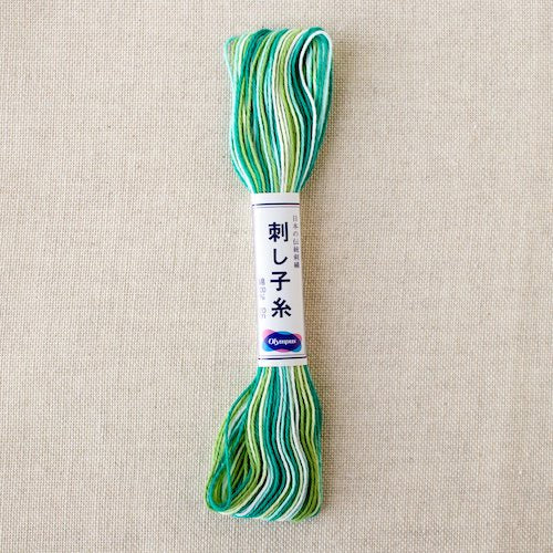 Olympus Sashiko Variegated Cotton Thread 51 Green White