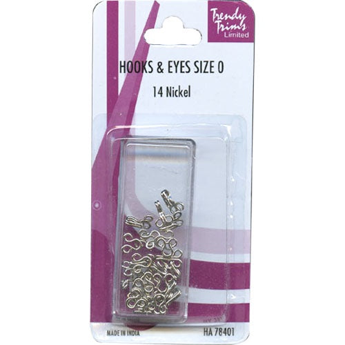 Hooks and Eyes Size 0 Silver
