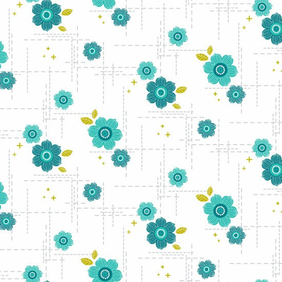 Spectrum Retro Floral in White Remnant 40cm