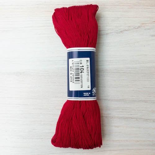 Olympus Sashiko Cotton Thread 104 Red 100 metres