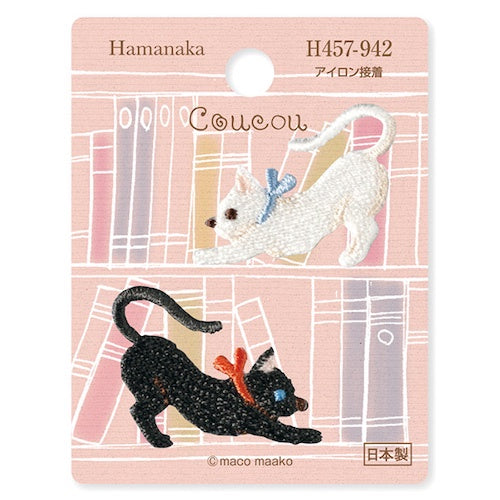 Coucou Black and White Cats Iron on Patches