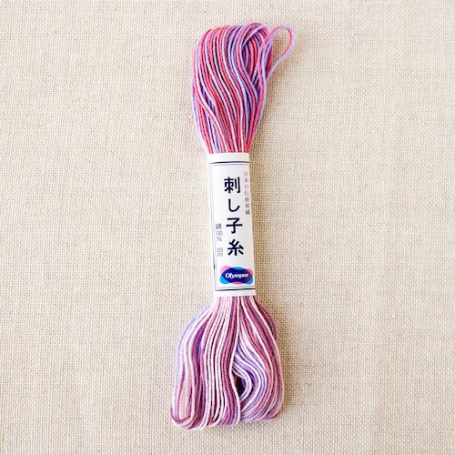 Olympus Sashiko Variegated Cotton Thread 73 Lavender Pink