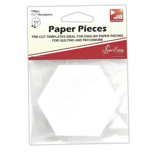 Hexagon Paper Pieces 1.5" x 100 pcs