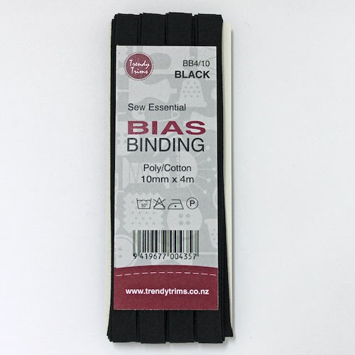 Bias Binding - Black 10mm x 4m