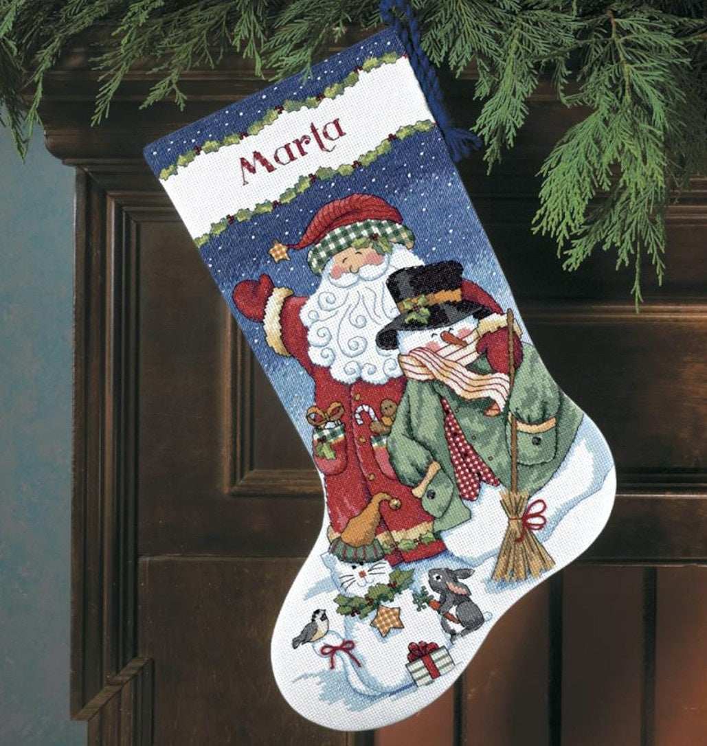 Dimensions Santa & Snowman Stocking Cross Stitch Kit