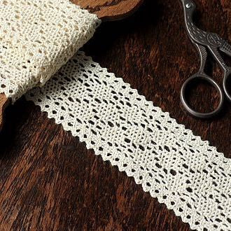 Ecru Cotton Lace 45mm - Circles