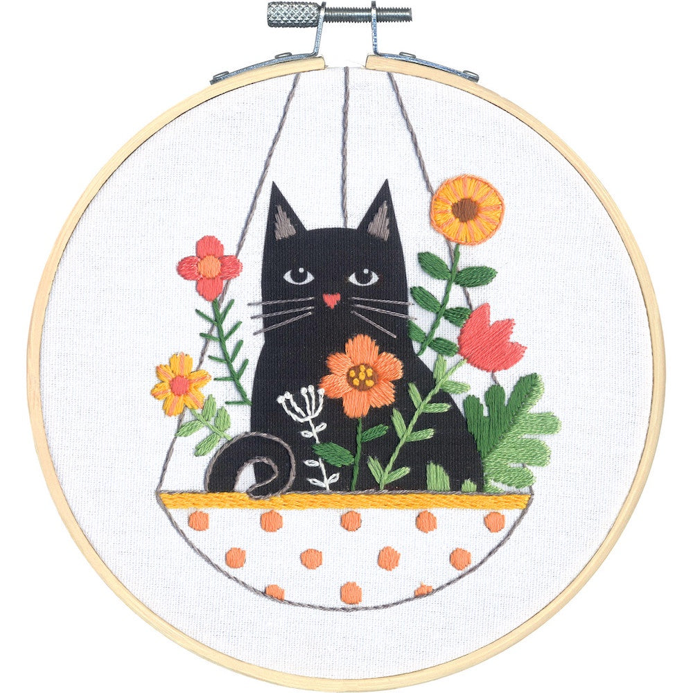 Dimensions Learn a Craft Cat Planter Embroidery Kit