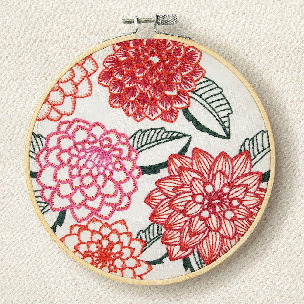 Dahlias Embroidery Kit by Marie-Dominique Procureur