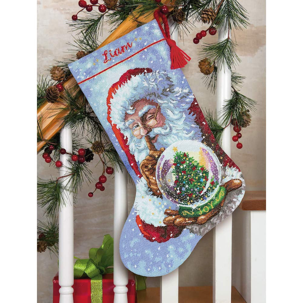 Dimensions Santa's Snow Globe Stocking Cross Stitch Kit