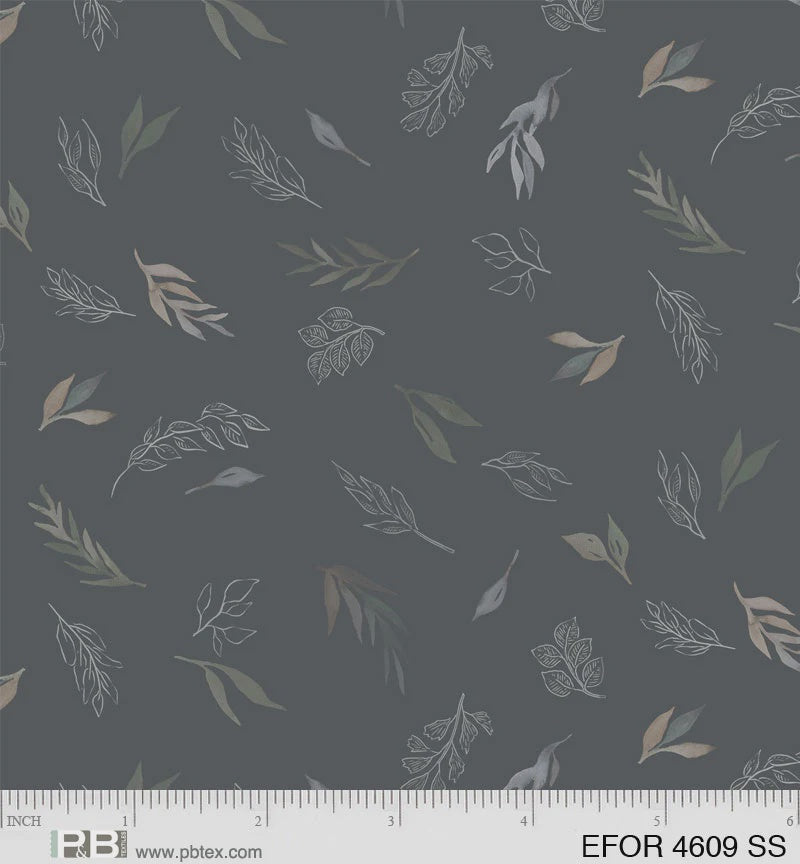 Ethereal Forest Small Toss Leaves in Slate