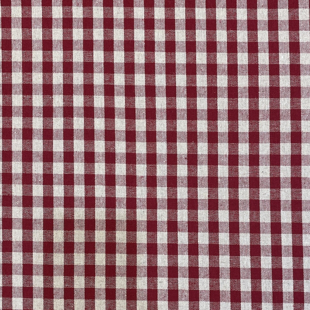 Linen Yarn Dyed Check Red