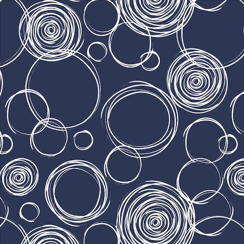 Indigo Elements Line Circles in Navy