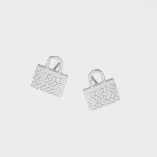 Little Taonga - Silver Kete Studs