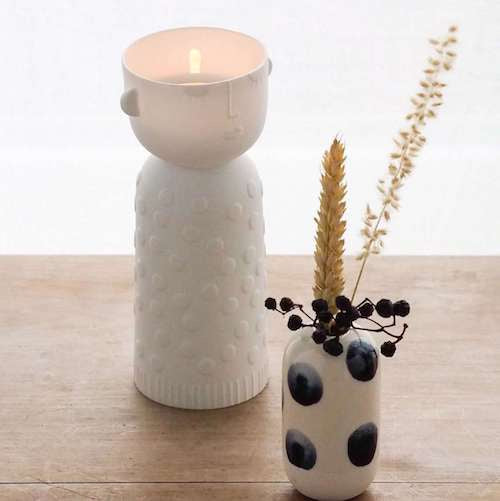 Luna Porcelain Candle Holder