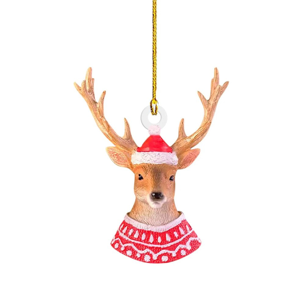 Reindeer in Sweater Christmas Decoration