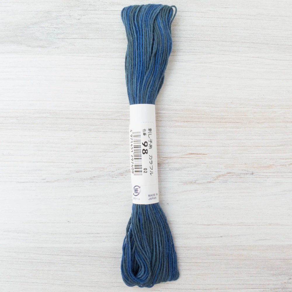 Olympus Sashiko Variegated Cotton Thread 98 Midnight Blues