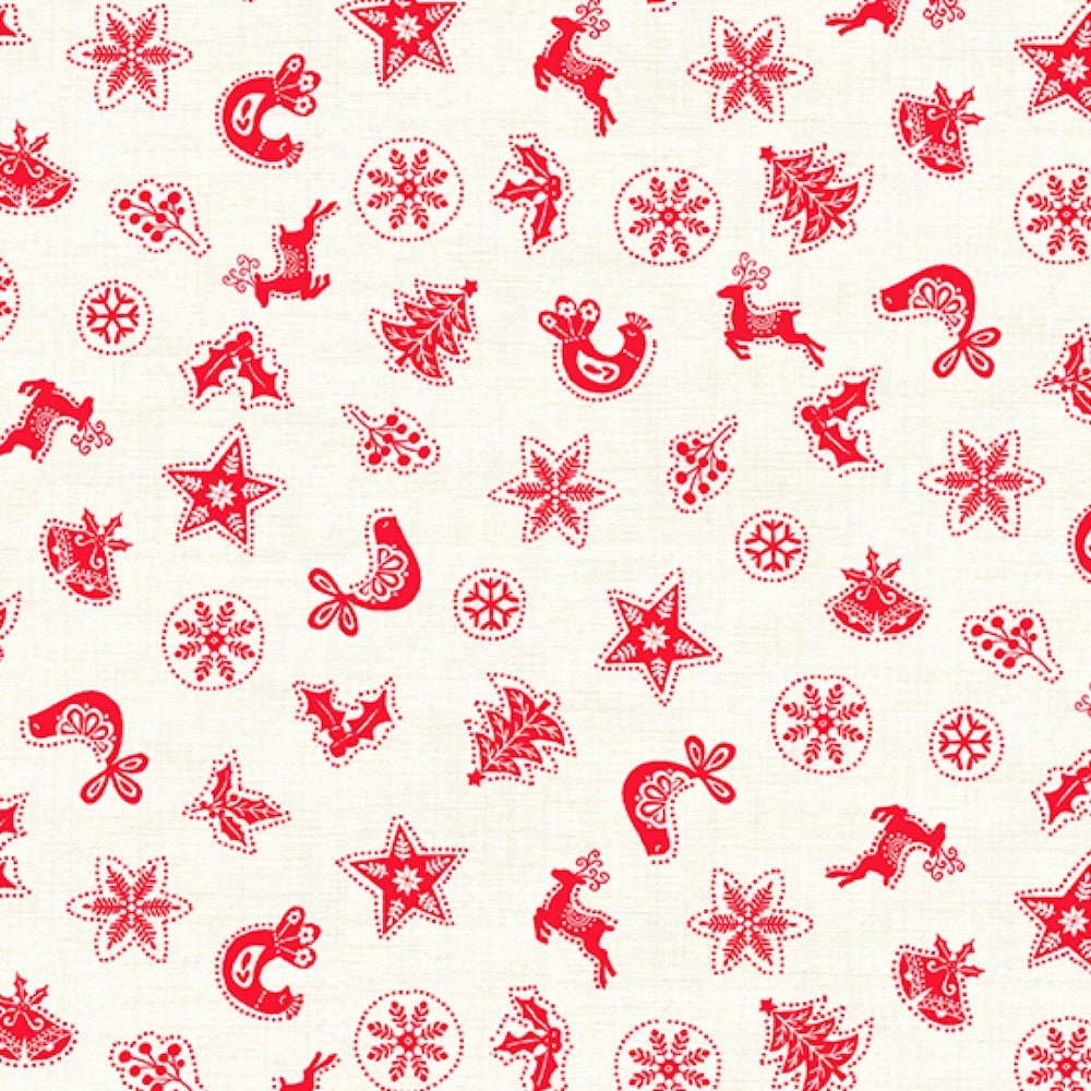 Scandi Christmas Scatter Red on Ivory