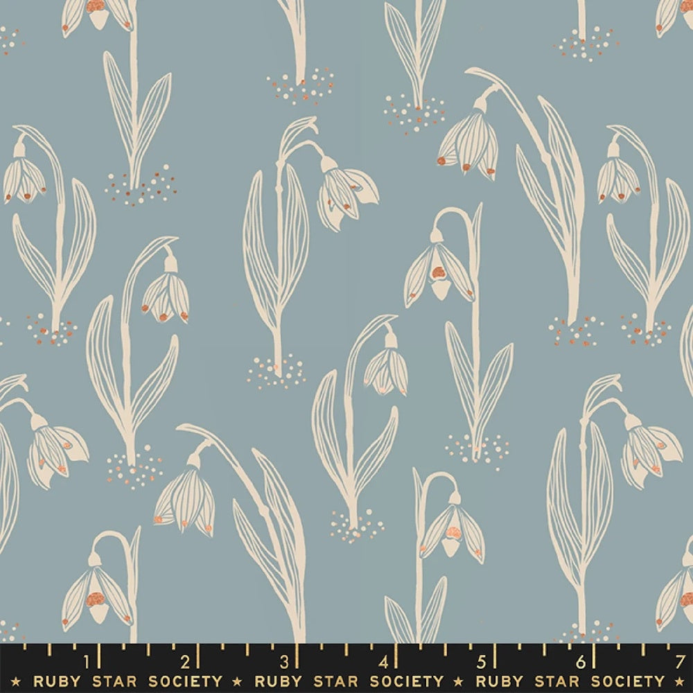 Unruly Nature Snowdrops in Sky with Copper Metallic