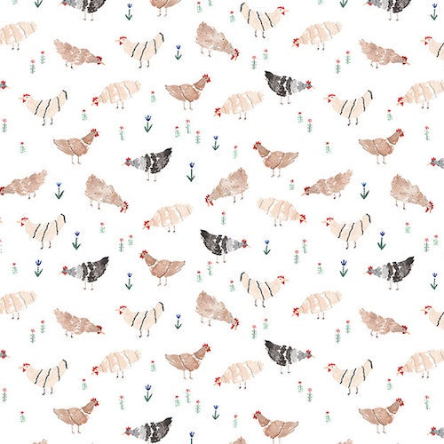 Wild West Chickens in White