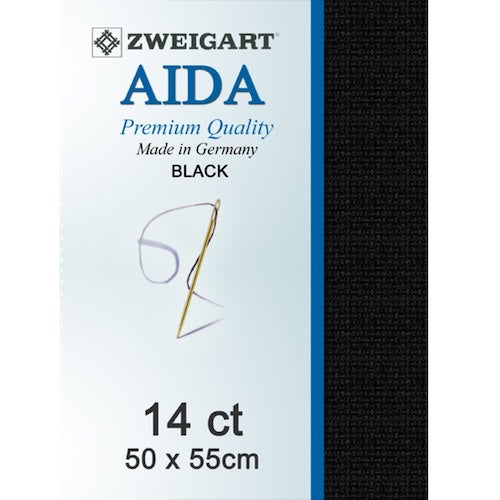 Zweigart Aida 14ct - Black 50 x 55cm