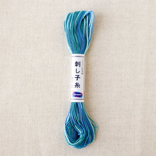 Olympus Sashiko Variegated Cotton Thread 72 Carribean Sea