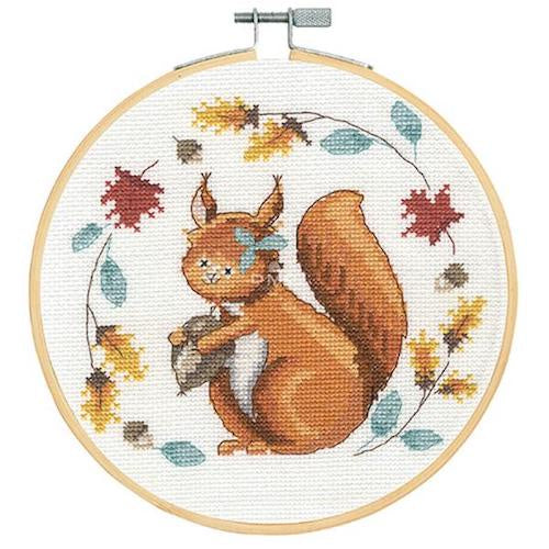Folk Squirrel Cross Stitch Kit