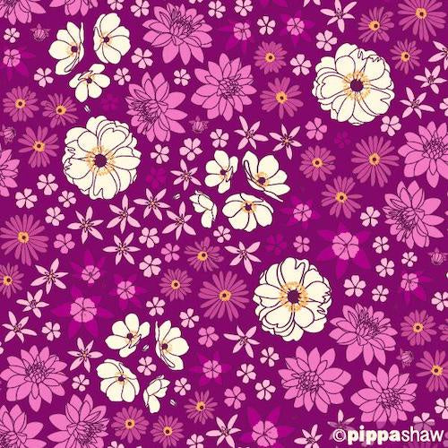 Primavera Bursting Floral in Fuchsia Remnant 80cm