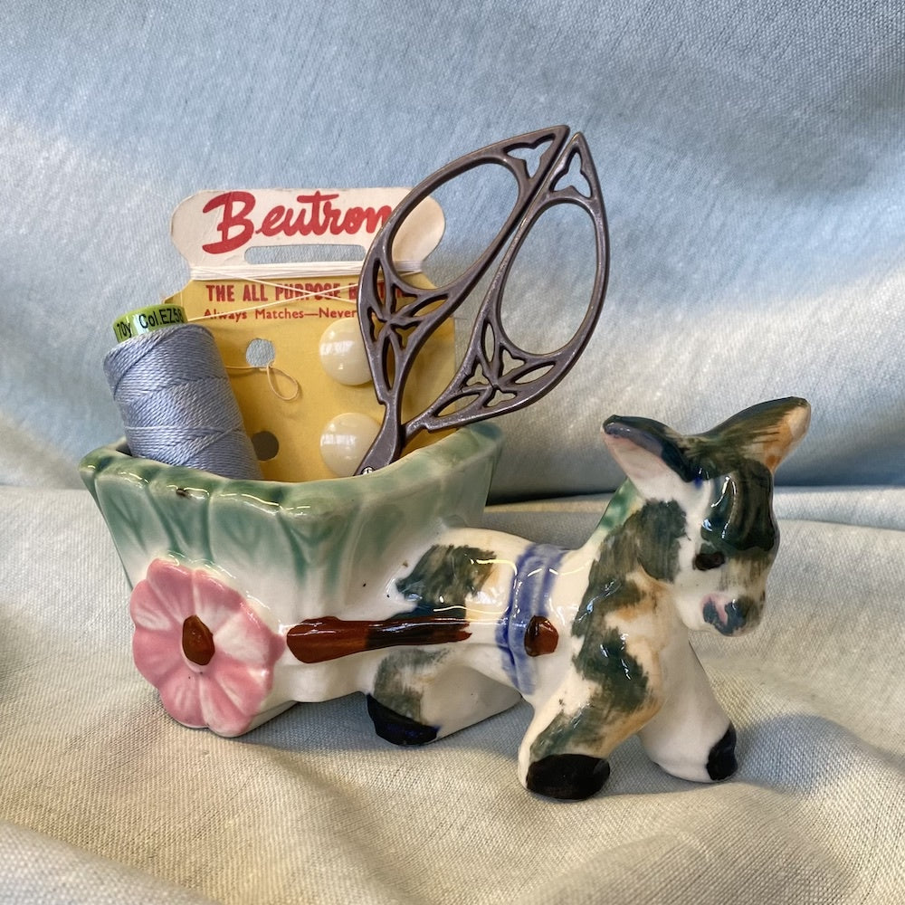 Vintage Hand Painted Pony Pulling a Cart