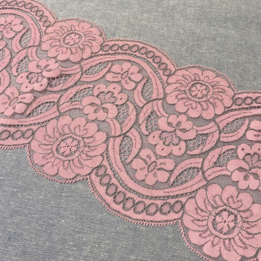 French Pink and Silver Grey Soft Lace French Pink and Silver Grey Soft Lace