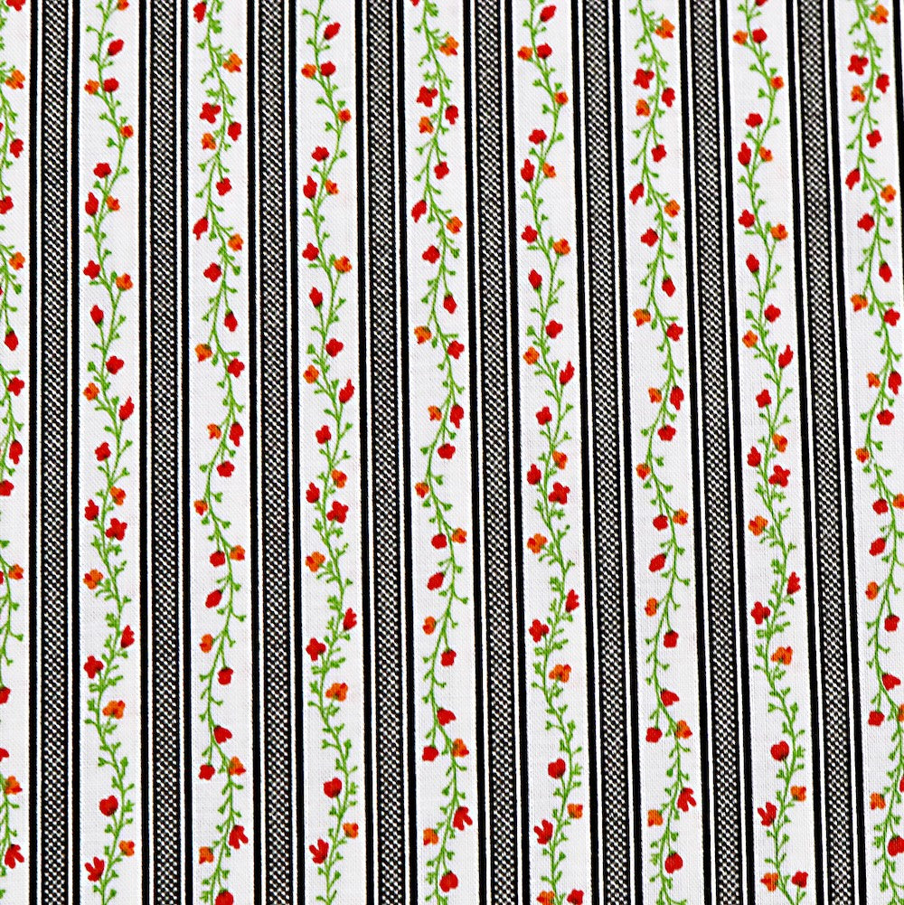Flower Stripe in Black