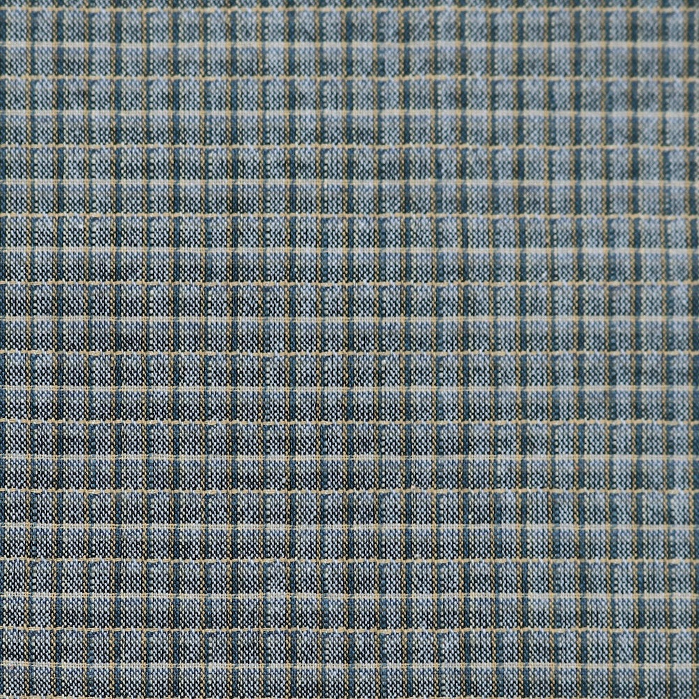 Japanese Yarn Dyed Nagoya Small Check Blue Grey
