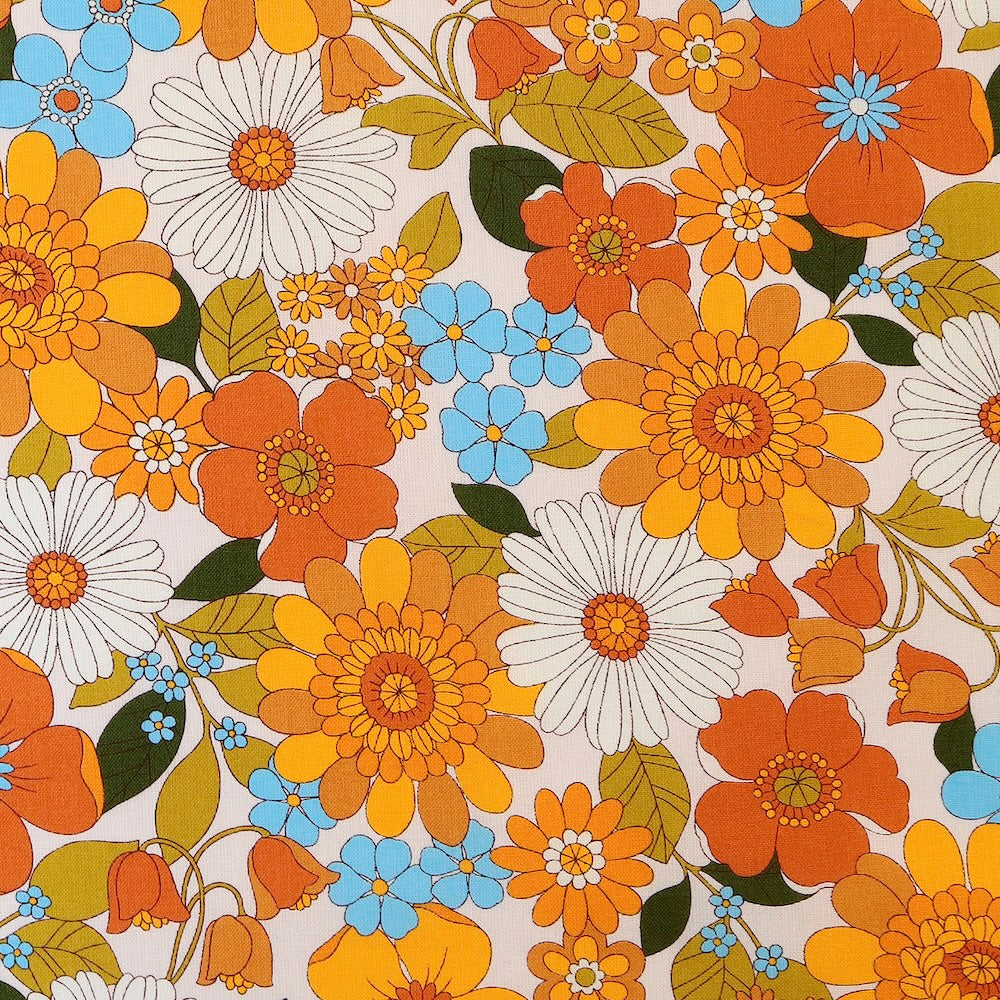 Retro Baby Blooms on Winter White
