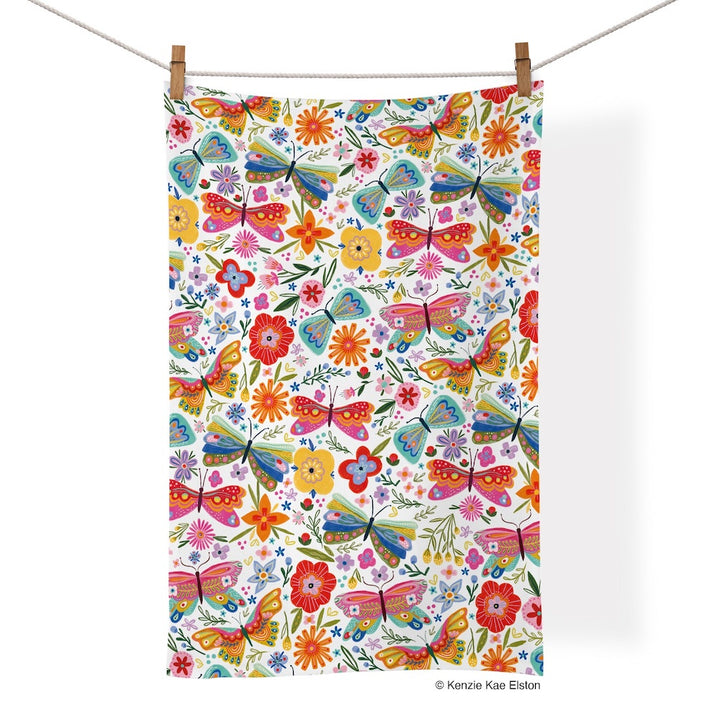 Butterfly Floral Tea Towel