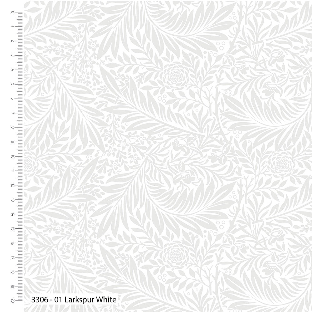 William Morris Larkspur White Quilt Backer