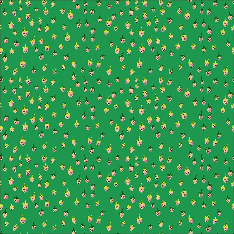 Heather Ross Favorites Field Strawberries in Jade