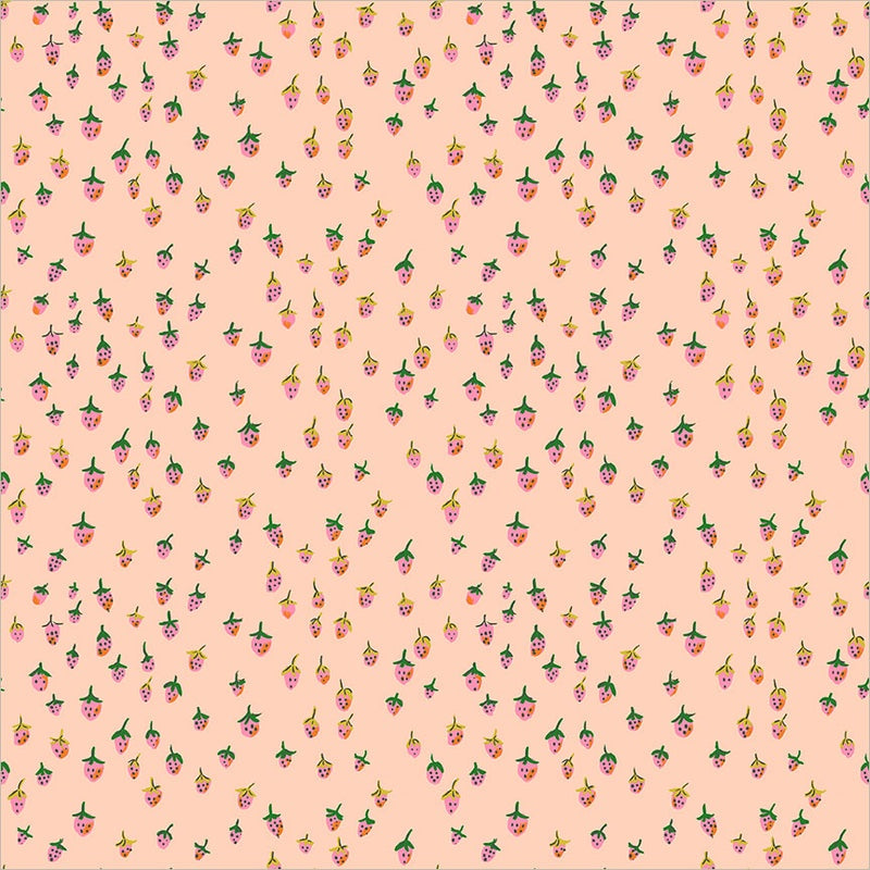 Heather Ross Favorites Field Strawberries in Blush