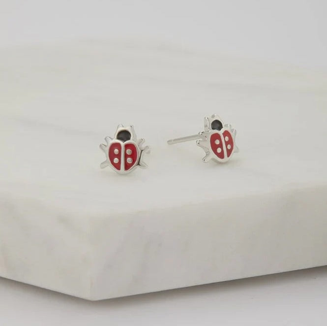Ladybird Stud Earring in Sterling Silver