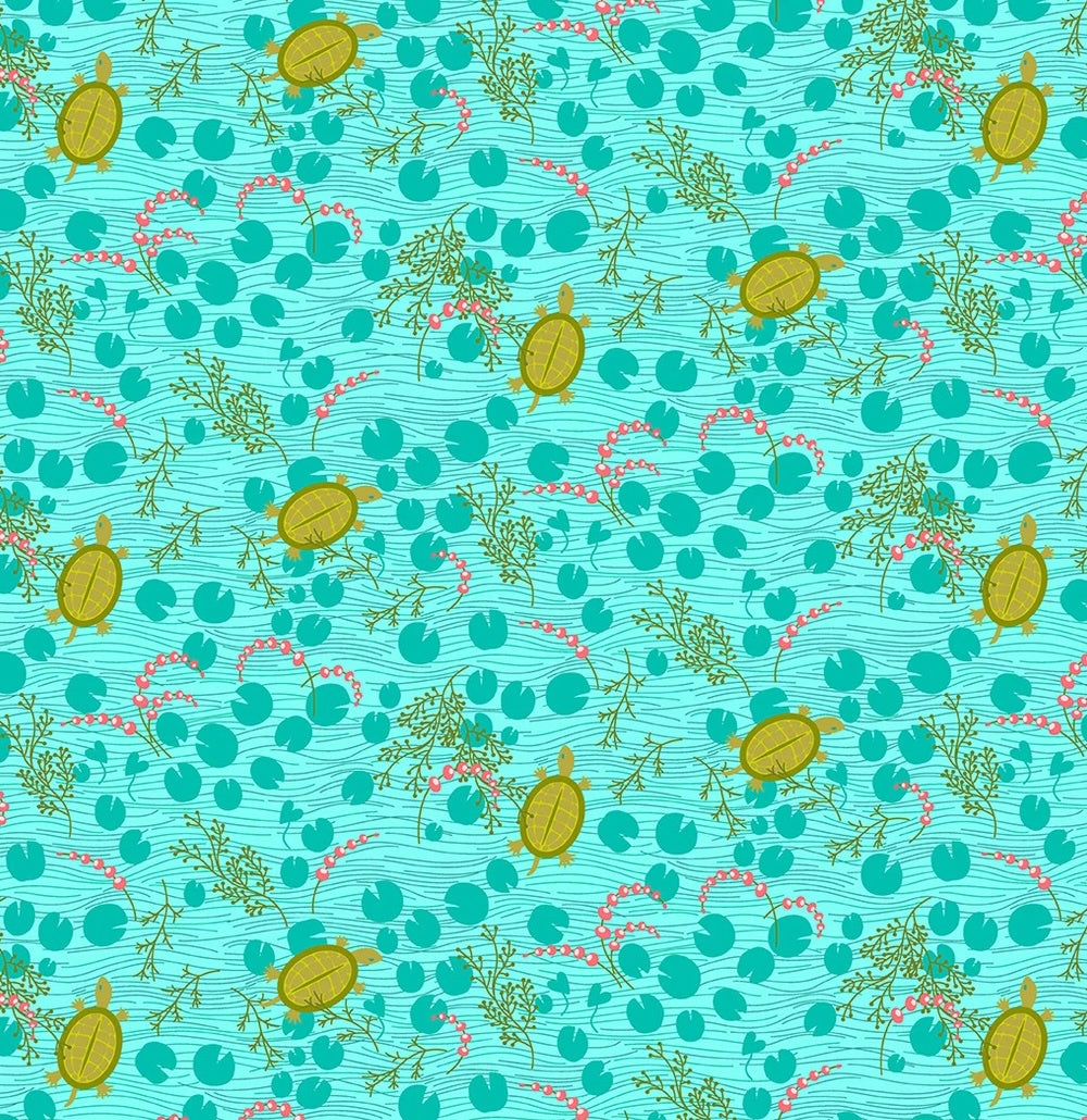 Menagerie Turtles in Light Aqua