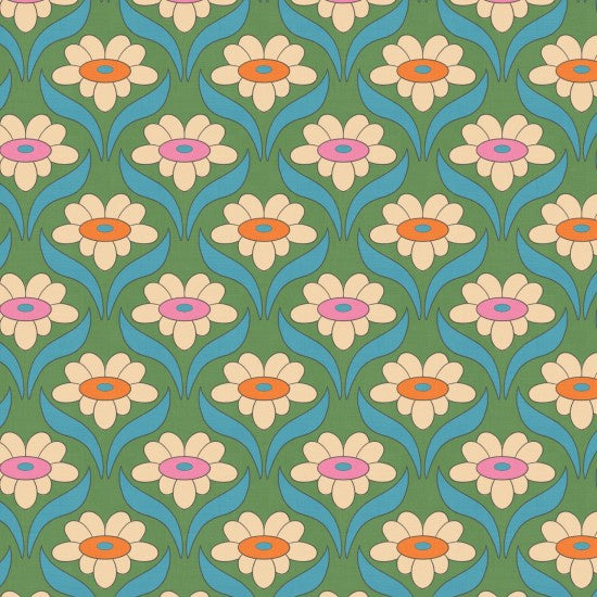 Petal Power Daisies Green
